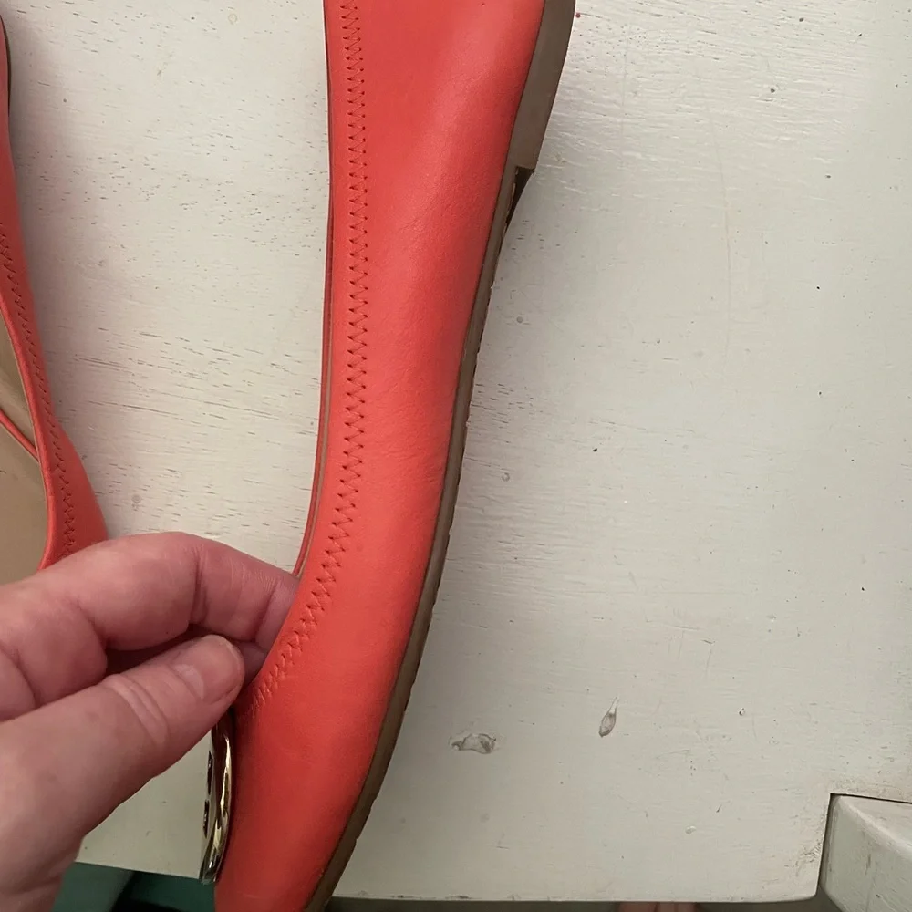 Tory Burch Ballet Flats Coral, lightly used, no tags. - Picture 4 of 6